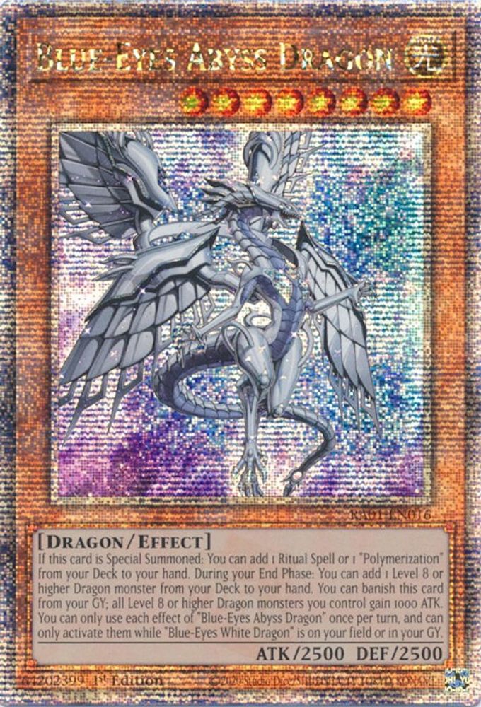Dragon des Abysses aux yeux bleus [RA01-EN016] Secret du quart de siècle Rare 