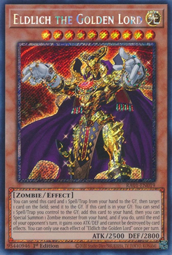 Eldlich le Seigneur d'Or [RA01-EN019] Platinum Secret Rare 