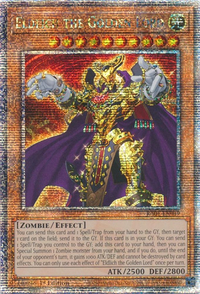 Eldlich the Golden Lord (Quarter Century Secret Rare) (RA01-EN019) - Quarter Century Secret Rare