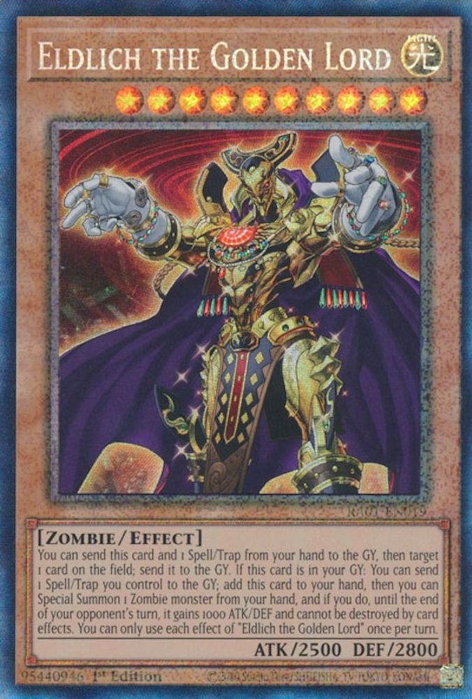 Eldlich le Seigneur d'Or [RA01-EN019] Rare de collectionneur prismatique 