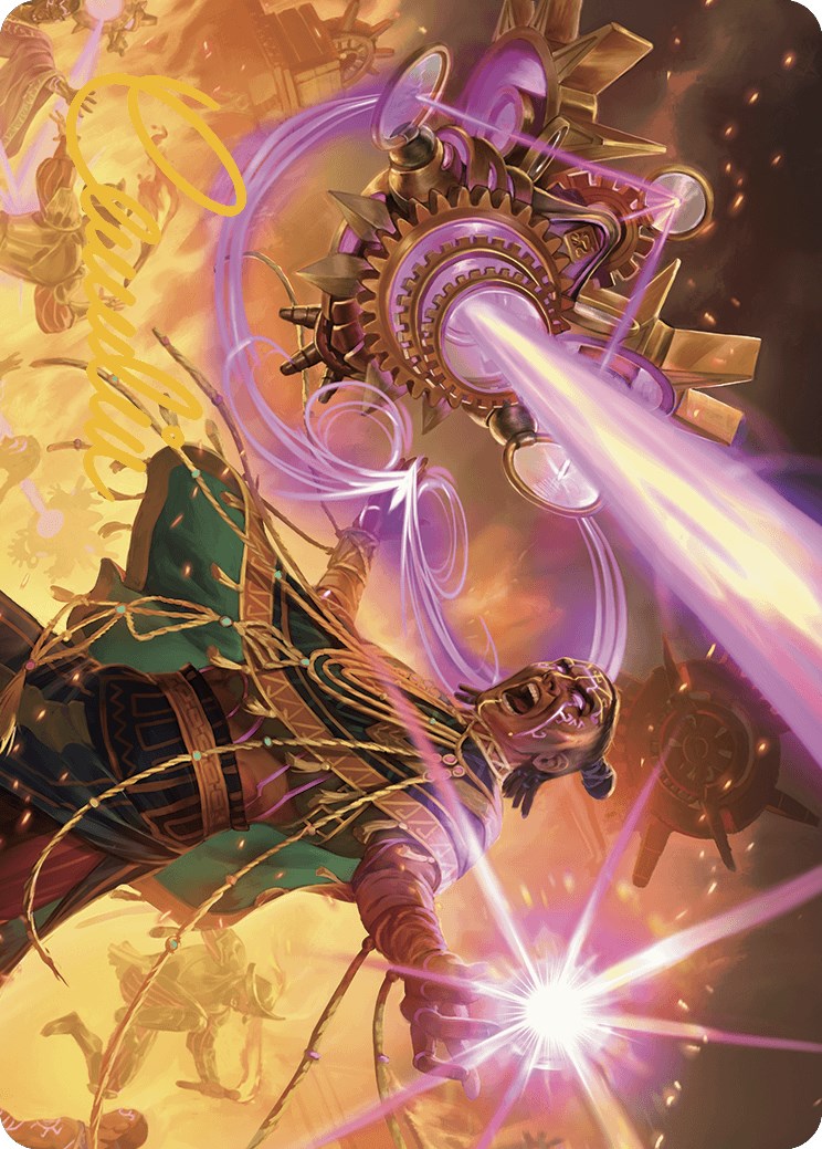 Carte d'art Cosmium Blast (signature estampillée or) [Série artistique des cavernes perdues d'Ixalan] 