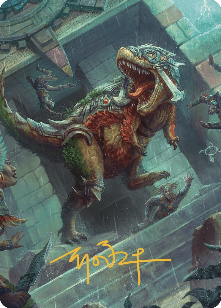 Carnage Tyrant Art Card (Signature estampillée or) [Série artistique Les cavernes perdues d'Ixalan] 