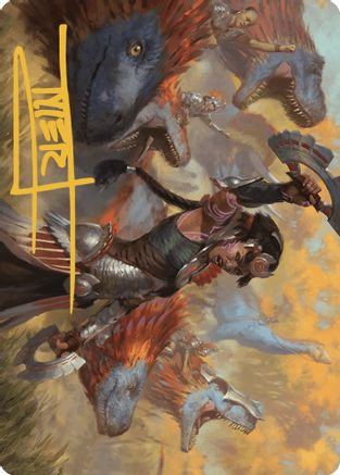 Huatli, Poet of Unity Art Card (Gold-Stamped Signature) (ASLCI-027) - Art Series: The Lost Caverns of Ixalan