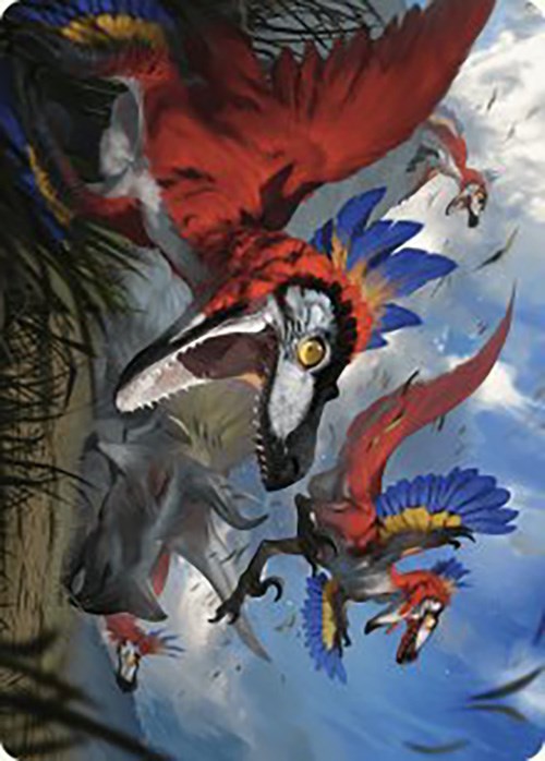 Carte d'art des Raptors courroucés [Série artistique des cavernes perdues d'Ixalan] 