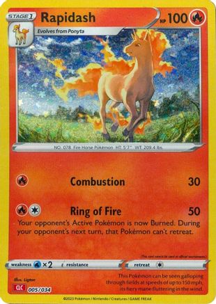 Rapidash 005  - Holofoil - Classic Collection