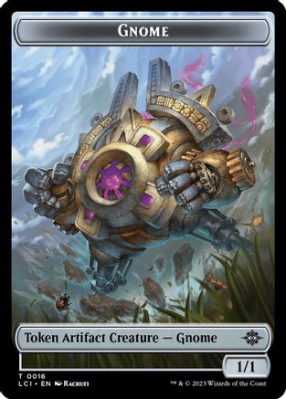 Gnome // Dinosaur (0009) Double-Sided Token (LCI-16 // 9) - The Lost Caverns of Ixalan Foil