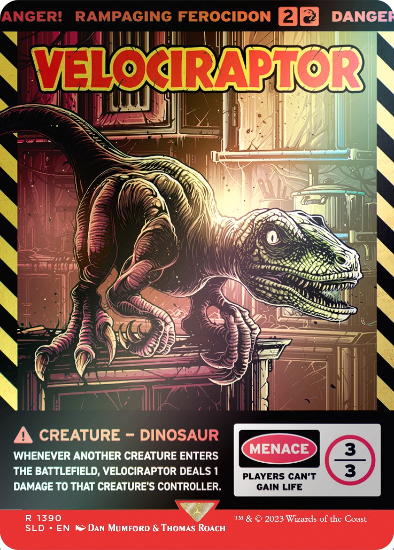 Rampaging Ferocidon (SLD-1390★) - Secret Lair Drop / Velociraptor: (Full Art) (Borderless) Foil