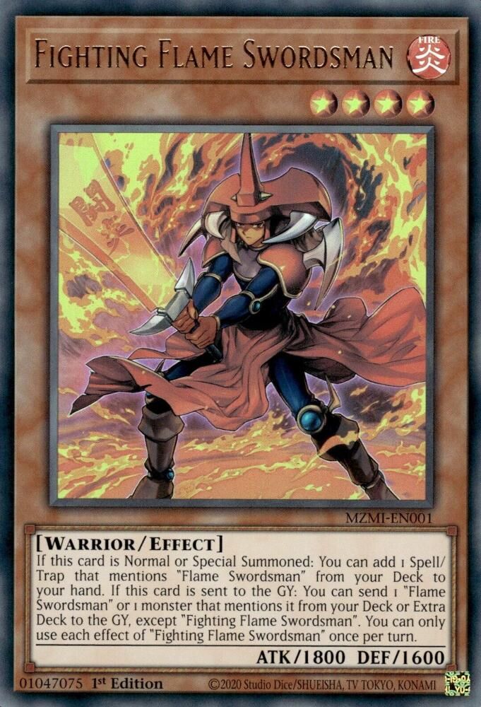 Fighting Flame Swordsman (MZMI-EN001) - Ultra Rare