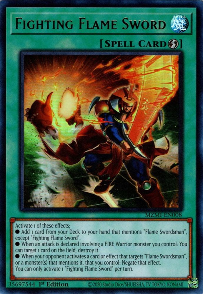 Fighting Flame Sword (MZMI-EN008) - Ultra Rare