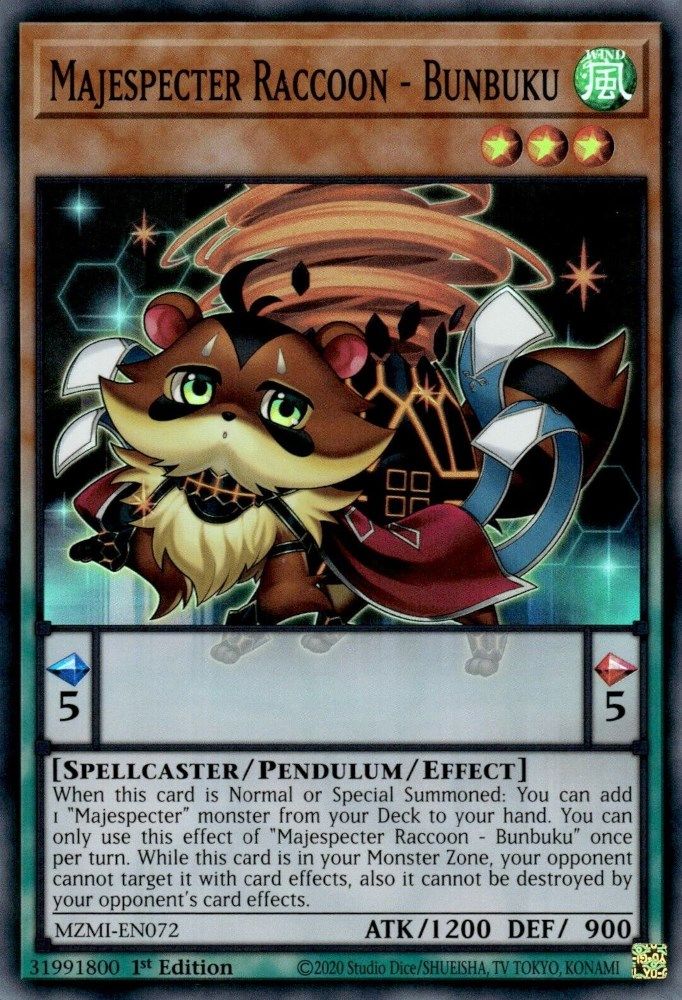 Majespecter Raccoon - Bunbuku (MZMI-EN072) - Super Rare