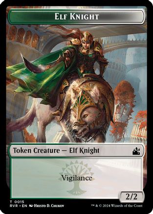 Elf Knight // Voja Double-Sided Token (RVR-15 // 19) - Ravnica Remastered Foil