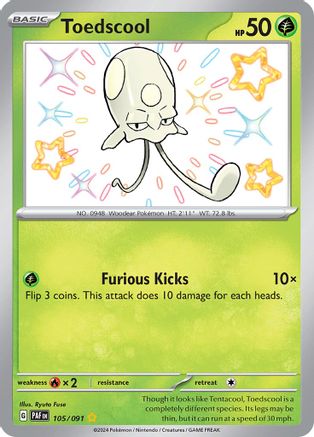Toedscool 105/091  - Holofoil - Shiny Rare