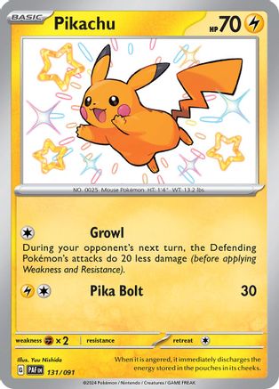 Pikachu (131/091) [Écarlate et Violet : Destins Paldéens] 