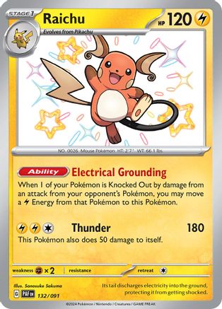 Raichu 132/091  - Holofoil - Shiny Rare