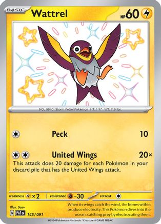 Wattrel 145  - Holofoil - Shiny Rare