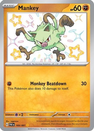 Mankey 169/091  - Holofoil - Shiny Rare