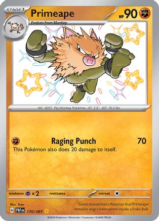 Primeape 170/091  - Holofoil - Shiny Rare