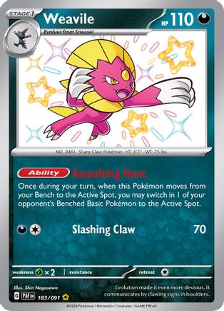 Weavile 183  - Holofoil - Shiny Rare