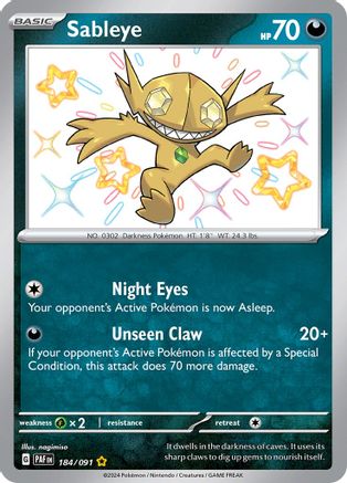 Sableye 184  - Holofoil - Shiny Rare