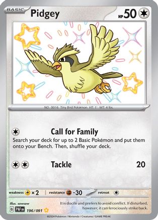 Pidgey 196  - Holofoil - Shiny Rare