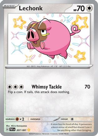 Lechonk 207/091  - Holofoil - Shiny Rare