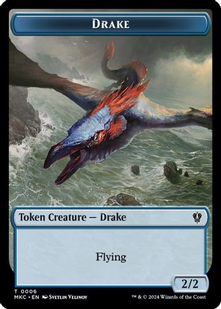 Drake // Cat Double-Sided Token (MKC-6 // 15) - Commander: Murders at Karlov Manor