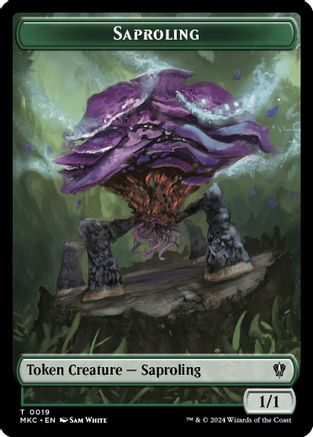Saproling // Manifest Double-Sided Token (MKC-19 // 29) - Commander: Murders at Karlov Manor