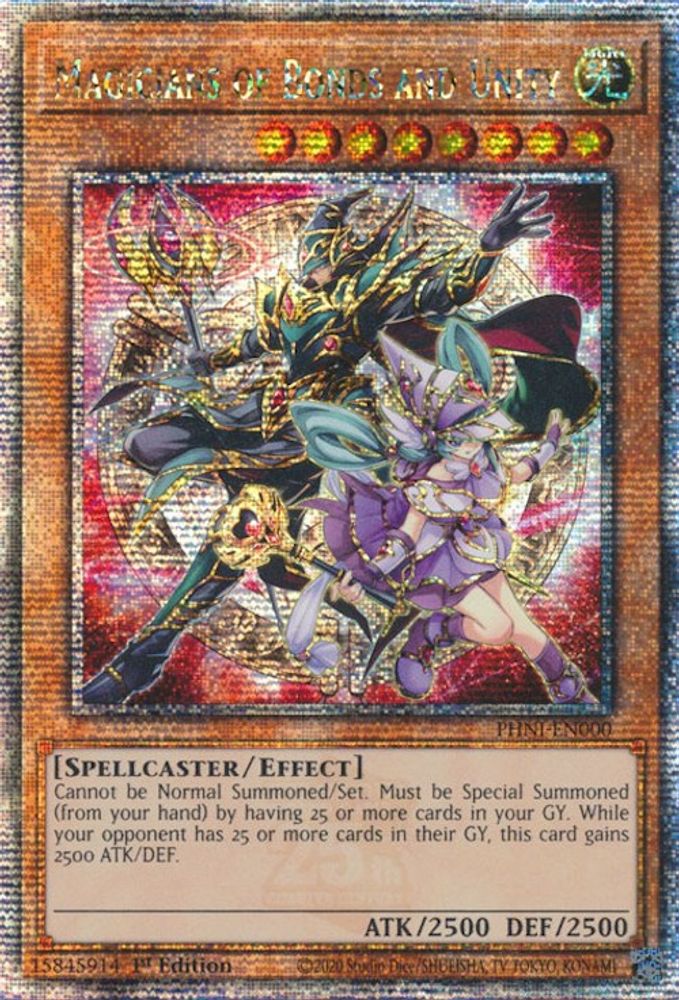 Magicians of Bonds and Unity (Quarter Century Secret Rare) (PHNI-EN000) - Quarter Century Secret Rare