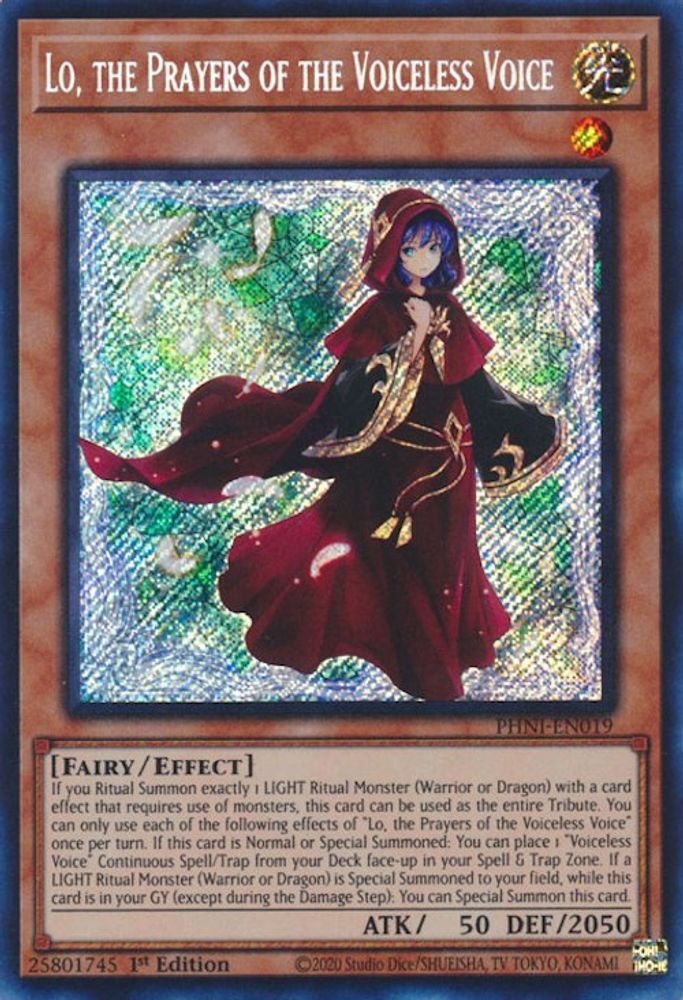 Lo, the Prayers of the Voiceless Voice (PHNI-EN019) - Secret Rare