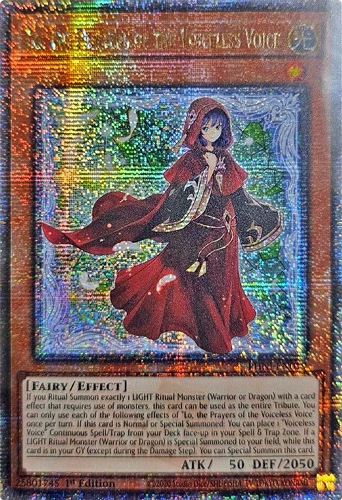 Lo, the Prayers of the Voiceless Voice (Quarter Century Secret Rare) (PHNI-EN019) - Quarter Century Secret Rare