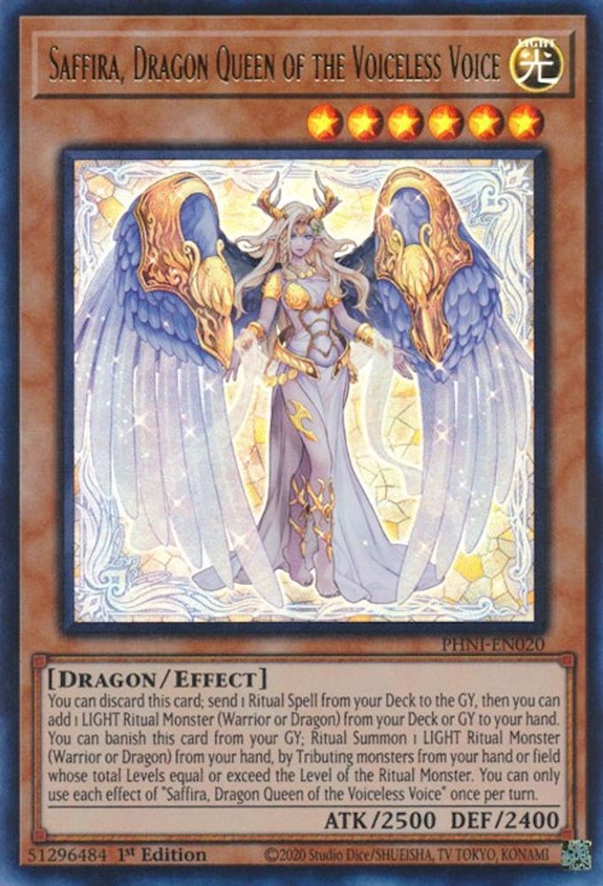 Saffira, Dragon Queen of the Voiceless Voice (PHNI-EN020) - Ultra Rare