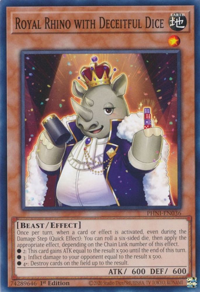 Royal Rhino with Deceitful Dice (PHNI-EN036) - Common