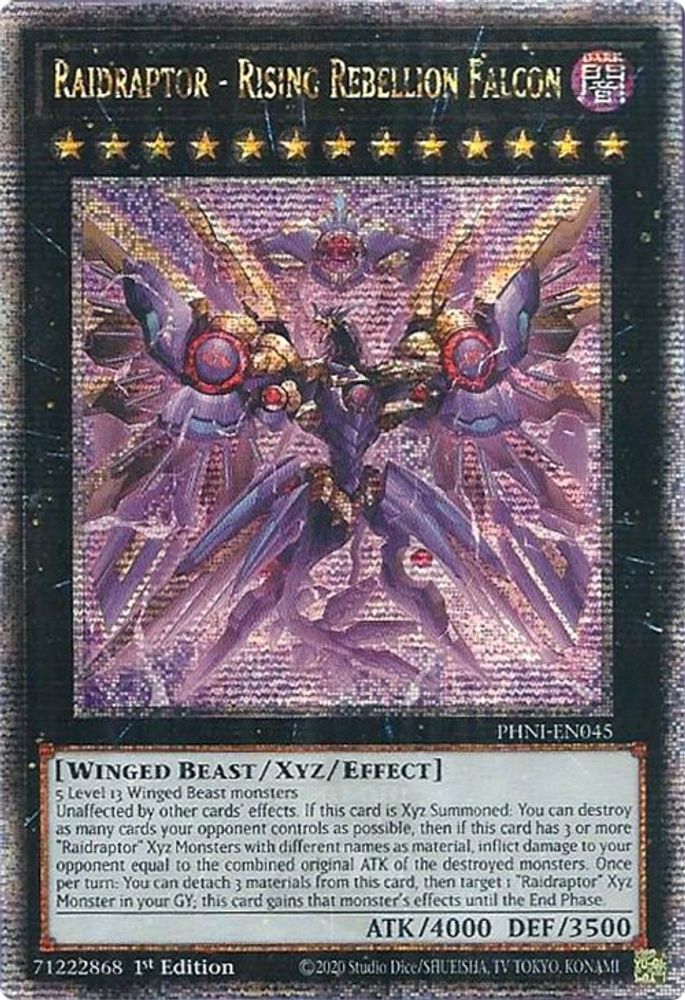 Raidraptor - Rising Rebellion Falcon [PHNI-EN045] Quart de siècle secret rare 