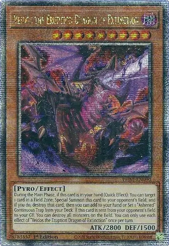 Veidos the Eruption Dragon of Extinction (Quarter Century Secret Rare) (PHNI-EN090) - Quarter Century Secret Rare