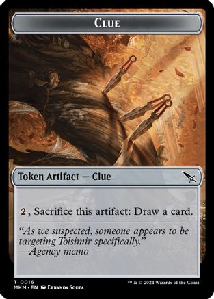 Clue (0016) // A 0043 Double-Sided Token (MKM-16 // 43) - Murders at Karlov Manor Foil