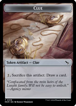 Clue (0018) // A 0045 Double-Sided Token (MKM-18 // 45) - Murders at Karlov Manor