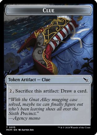 Clue (0015) // A 0042 Double-Sided Token (MKM-15 // 42) - Murders at Karlov Manor Foil