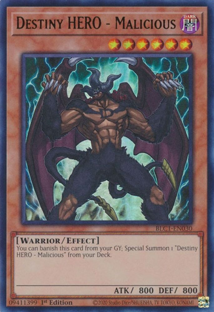 Destiny HERO - Malicieux [BLC1-EN030] Ultra Rare 