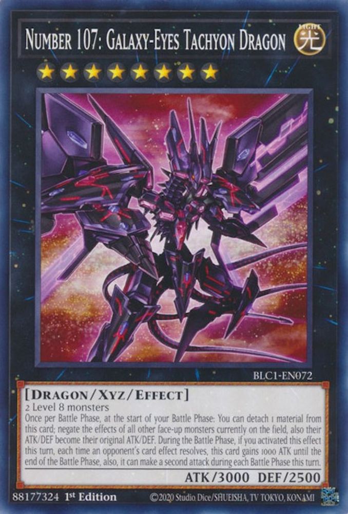 Number 107: Galaxy-Eyes Tachyon Dragon (BLC1-EN072) - Common