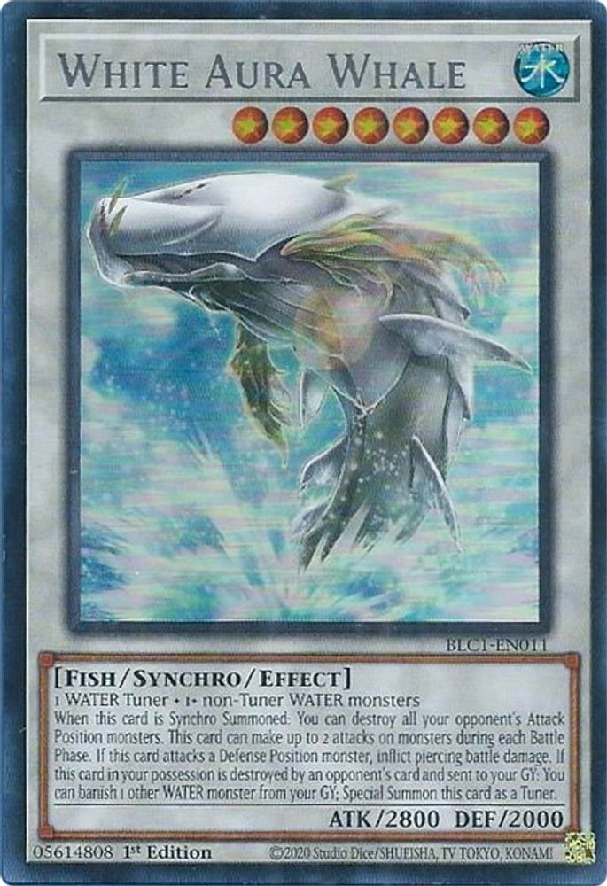 White Aura Whale (Silver) (BLC1-EN011) - Ultra Rare
