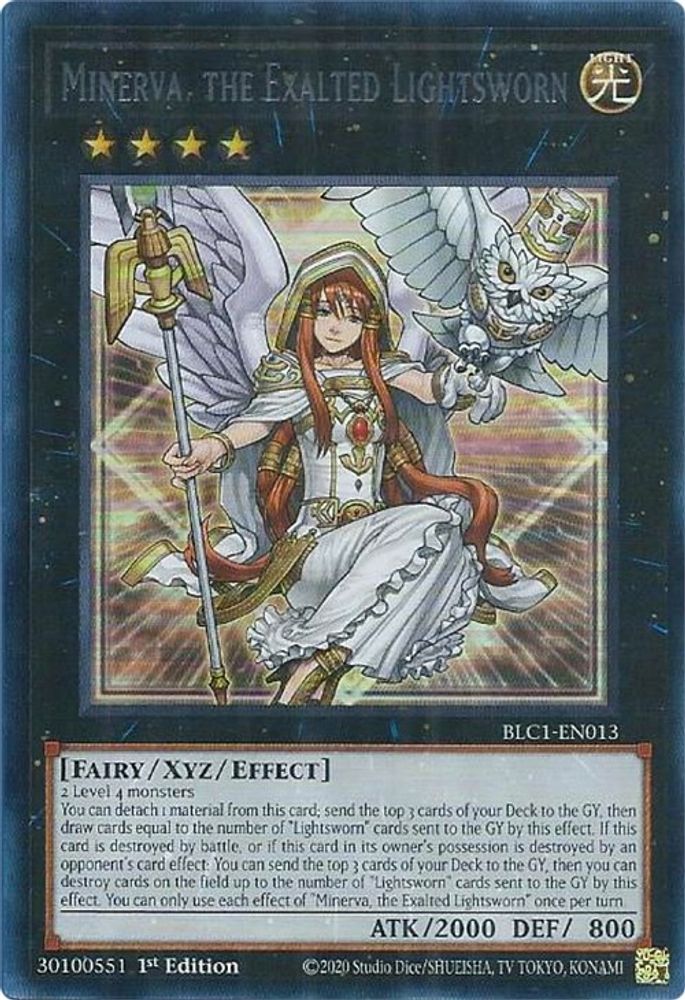 Minerva, the Exalted Lightsworn (Silver) (BLC1-EN013) - Ultra Rare