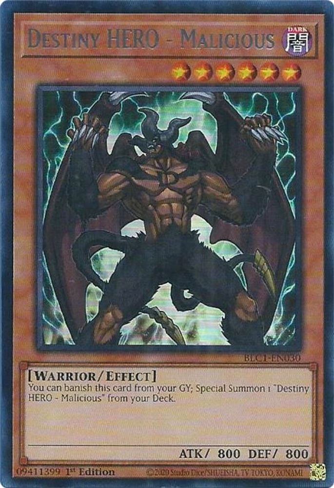 Destiny HERO - Malicieux (Argent) [BLC1-EN030] Ultra Rare 