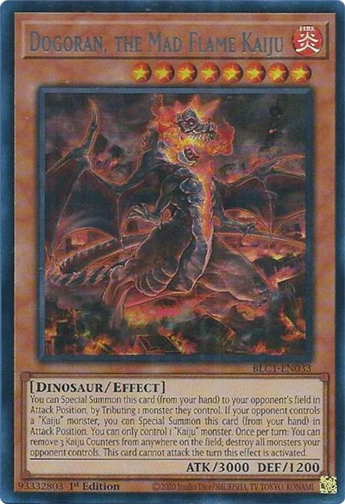 Dogoran, the Mad Flame Kaiju (Silver) (BLC1-EN033) - Ultra Rare