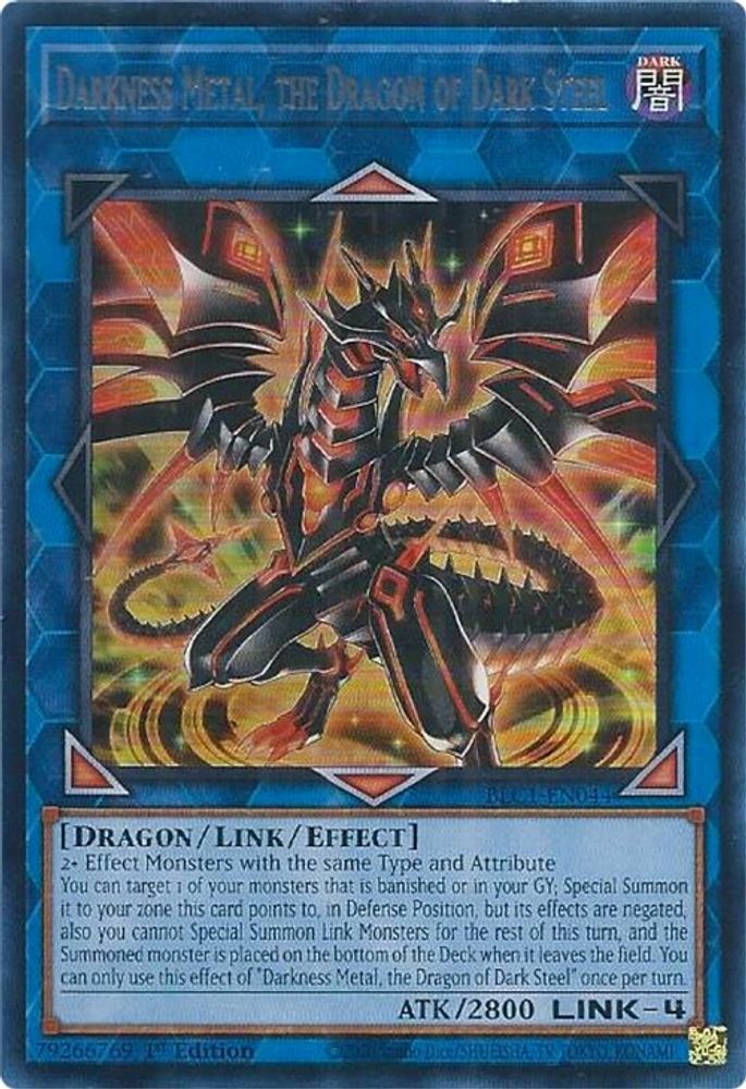 Darkness Metal, le Dragon de Dark Steel (Argent) [BLC1-EN044] Ultra Rare 