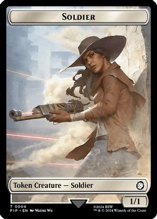 Soldier (0004) // Treasure (0019) Double-Sided Token (PIP-4 // 19) - Universes Beyond: Fallout