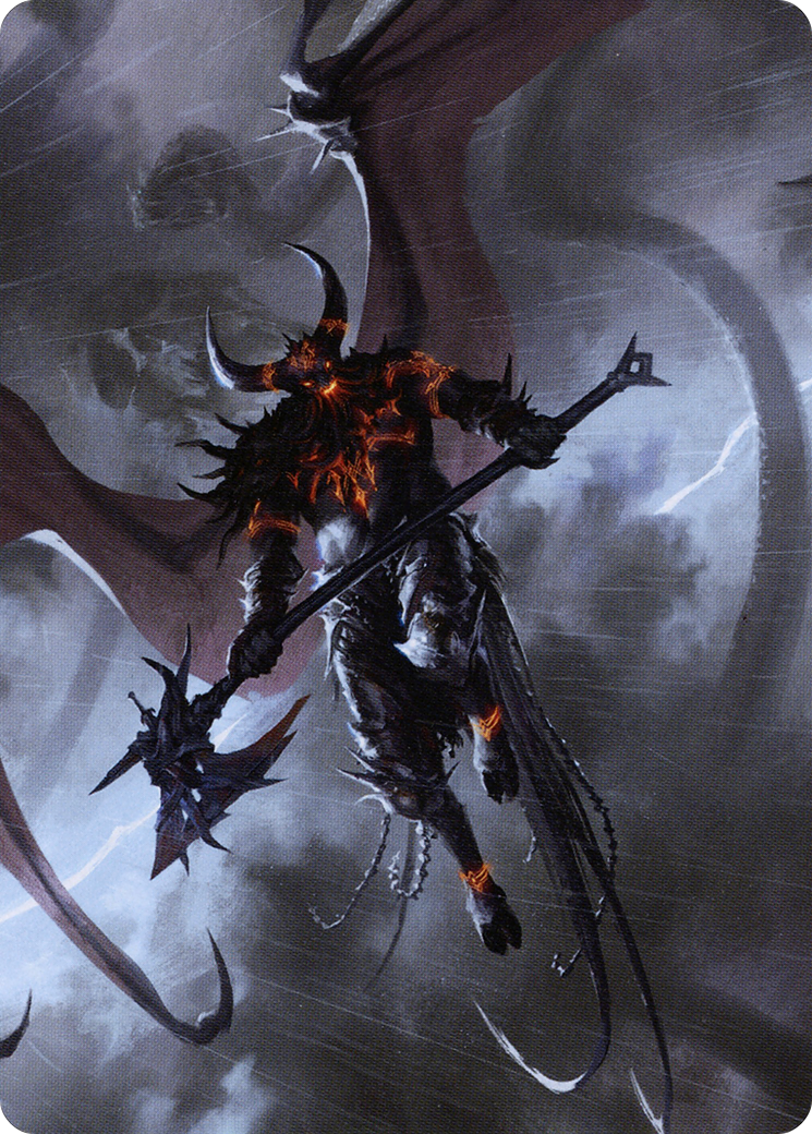 Burning-Rune Demon // Burning-Rune Demon (ASKHM-020) - Art Series: Kaldheim (Borderless) Foil