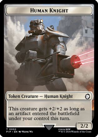 Human Knight // Copy Double-Sided Token (PIP-2 // 1) - Universes Beyond: Fallout