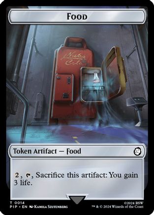 Food (0014) // Clue Double-Sided Token (PIP-14 // 11) - Universes Beyond: Fallout Foil