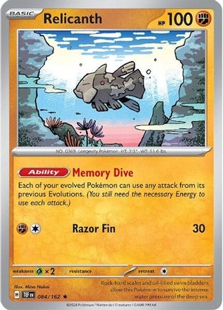 Relicanth 084/162  - Holofoil - Rare