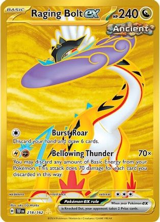 Raging Bolt ex 218/162  - Holofoil - Hyper Rare